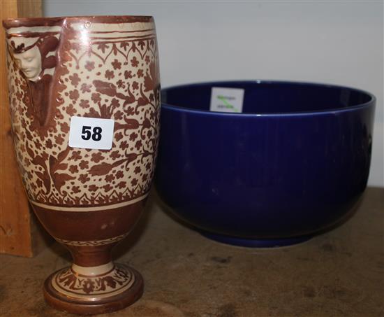 Rosenthal bowl and copper lustre jug